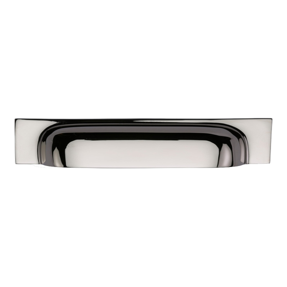 C2766 152-PNF • 152/178 c/c x 221x42x22mm • Polished Nickel • Heritage Brass Concealed Fix Square Plate Contemporary Cup Handle
